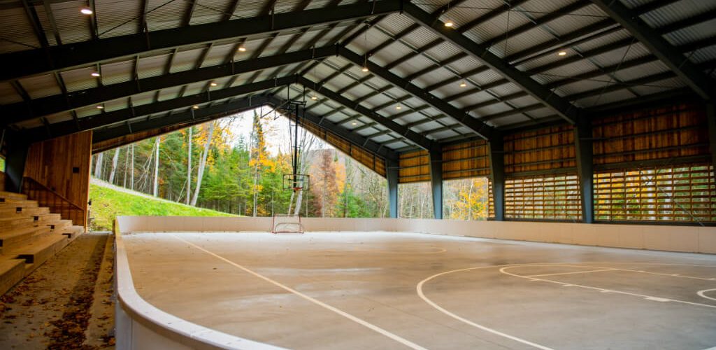 Patinoire extérieure sur le toit